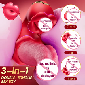 Vibrador 3 en 1 para Estimulación de Pezón, Vagina y Oral, con 10 Modos de Lengua, Vibrador Rosa para Mujeres, Buen Precio - Product Image 6