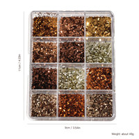 TSZS Ensemble de 12 grilles de paillettes brunes pour nail art, mini étoiles et points métalliques de 1 mm, breloques d'automne pour la décoration des ongles à presser