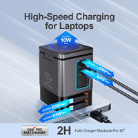 Station de charge sans fil OEM 15W avec câble rétractable USB-C, support pour ordinateur portable et téléphone, chargeur de bureau multiple 6-en-1 105W avec fonction magnétique