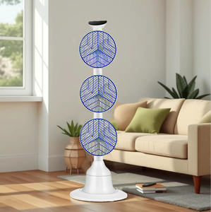 Ventilateur sur pied moderne Oscillation Portable Ventilateur domestique Télécommande Circulation d'air <span class=keywords><strong>3D</strong></span> - Product Image 3