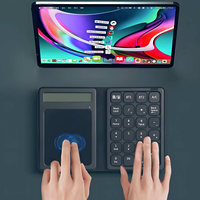 Keyboard Mini USB 3.0 Portabel Plastik Operasi Gunting dengan Keypad Numerik dan Touchpad, Kalkulator 3 in 1 OEM Pabrik untuk Akuntansi