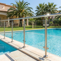 Système de balustrade en verre pour villa, hôtel, appartement extérieur, avec verre trempé pour balcon, terrasse, escalier, quincaillerie en acier inoxydable et revêtement de sol