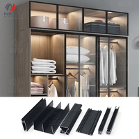 Profilé en aluminium Série 6000 Système de portes coulissantes en verre pour armoires Systèmes de portes coulissantes en aluminium pour armoires