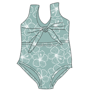 Costume da Bagno Reversibile Estivo Personalizzato con Stampa Hawaii per Bambini, Alta Elasticità, Indossabile su Entrambi i Lati, Costume Intero per Bambine - Product Image 5