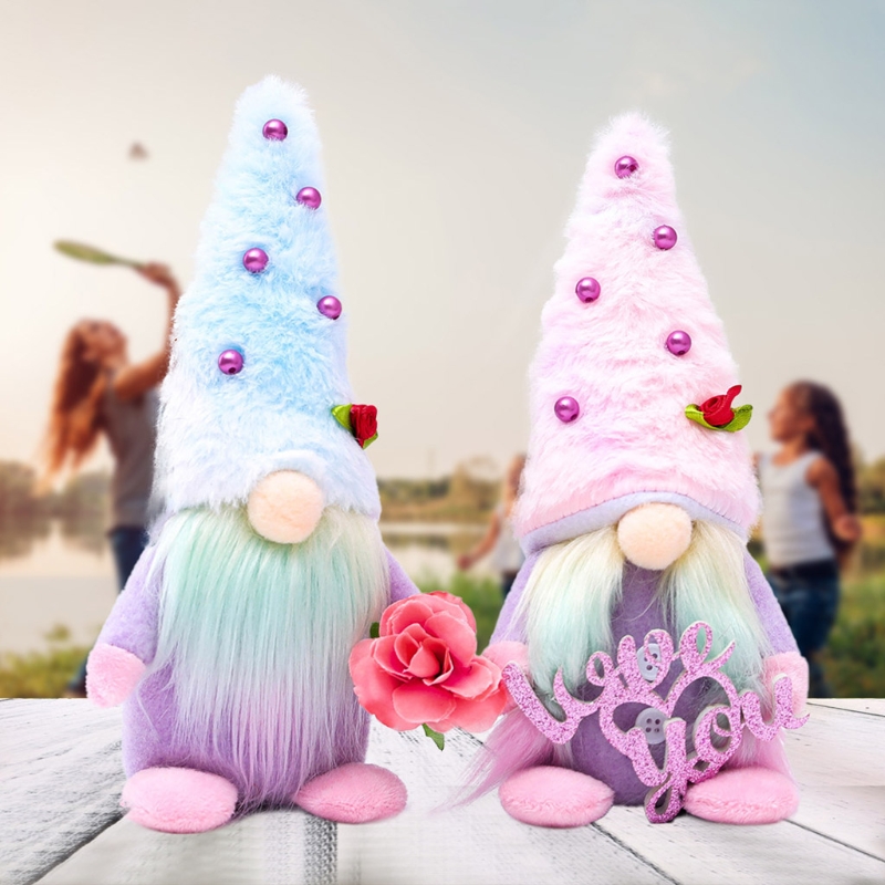KnomeKo Lavender Gnomes Decor,Spring Purple Gnome Decorations For Home,Lavender Flower Gnomes,Garden Gnome Decor, Summer Gnome Tiered Tray Decor,Gnome