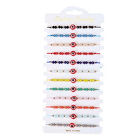 Œil de démon coloré perlé à la main tressé Bracelets en corde réglable bonne chance amulette femmes bracelet