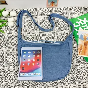 Bolsa em forma de carteiro portátil, bolsa em forma de xadrez azul durável