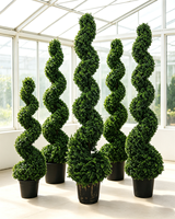 Arbre artificiel en buis en spirale en pot, faux cyprès torsadé, pour la décoration de l'aménagement paysager des hôtels, centres commerciaux, villas et jardins (vente en gros)
