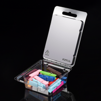 Boîte en plastique transparente recyclée personnalisée/en stock, boîte en plastique transparente jetable