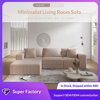 Modernes Modulares L-förmiges Kombinations-Kompressionssofa, Rahmenloses Memory-Schaum Wohnzimmermöbel Sofa