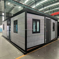 Maison conteneur extensible de luxe moderne et étanche à double aile, structure en acier préfabriquée, panneau sandwich
