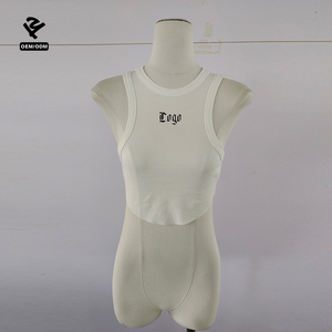 L23039 <span class=keywords><strong>Camiseta</strong></span> Deportiva para Mujer, Estilo Fitness, con Cuello Redondo Exagerado y Dobladillo Curvo, Top Corto Acanalado - Product Image 6