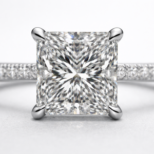 Anillo de platino con diamantes cultivados en laboratorio, joyería fina para mujer con un aspecto lujoso, banda de platino duradera, ideal para aniversario. - Product Image 2