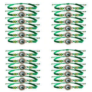 Bijoux religieux, bracelet de prière en corde verte fait à la main avec la lettre Yeh, Saint <span class=keywords><strong>Paul</strong></span>, Saint Benoît, Vierge Marie, cadeau - Product Image 2