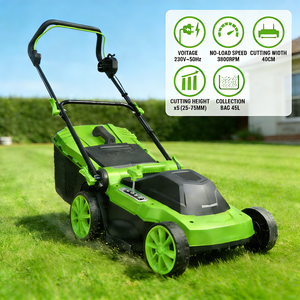 VERTAK Tagliaerba <span class=keywords><strong>Elettrico</strong></span> con Cavo da 16 Pollici, 1800W, Manico Pieghevole, 5 Altezze di Taglio Regolabili - Product Image 3