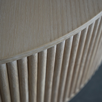 Table basse tambour, Table basse cannelée, Table centrale, Table d'appoint ronde
