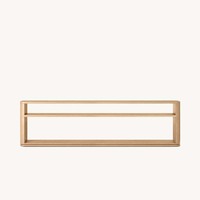 Consola Sofisticada Minimalista de Roble Natural con Marco Abierto, Estante Único Ancho y Base Horizontal Baja para Dormitorio, Personalizable OEM