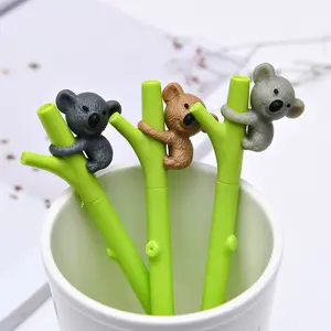 Promotion Gift Cute Koala Cartoon 0.5mm Plastic Gel Pen Custom Logo Business Animal Body Creative Stationery Set for Children