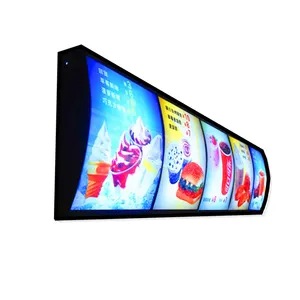 Boîte lumineuse de Menu LED incurvée à LED, en forme de carré, pour la publicité rapide, avec rétroéclairage, pour Restaurant