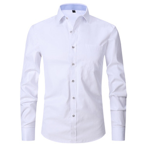 Men's French Cuff Button <strong>Shirts</strong> Long Sleeve Formal Dress <strong>Shirts</strong> for Men <strong>White</strong> Dress Chemise Homme Clothes Men(Accept Custom) - Product Image 2