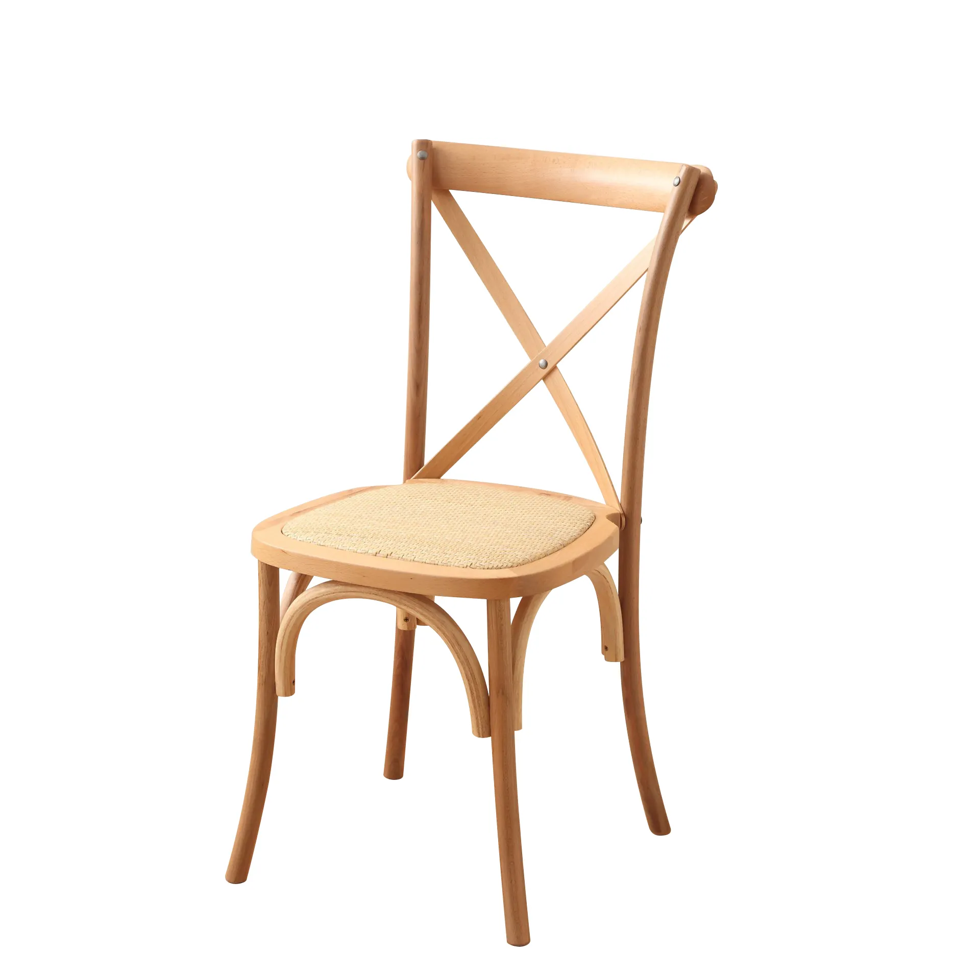 High Quality Western Restaurant Event Celebrity Wedding Banquet Stackable Wooden Frame X Cross Back Bentwood Side Dining Chair