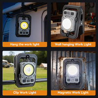 Lampe de travail LED COB multifonctionnelle avec clip magnétique 360° °   Batterie 18650 rotative et remplaçable pour lampe de travail d'urgence de camping