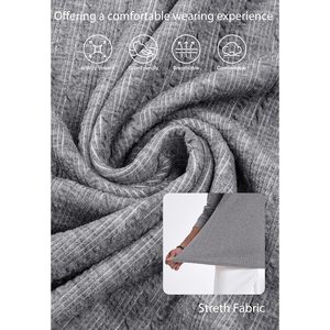 2025, camiseta informal de cuello redondo para hombre, camiseta de manga larga, Camiseta de punto texturizado elástico con bolsillo, camisas de negocios de estilo occidental - Product Image 1