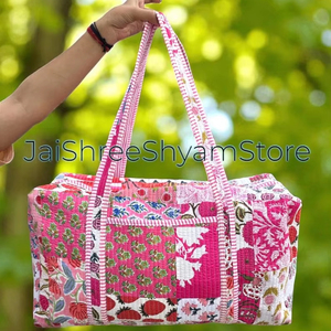 Stylish Cotton Quilted Duffle <b>Bag</b> Handcrafted Lightweight Travel <b>Bag</b> Large Capacity Durable Everyday Carry <b>Bag</b> For Men And Women - Product Image 1