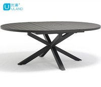 Uland-Juego de mesa plegable con forma de mariposa para jardín, mesa y sillas para exteriores, forma redonda