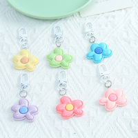 Nouveau porte-clés fleur mignon couleur bonbon, breloque de sac adorable, pendentif pour étudiant et meilleur ami, accessoire de décoration pour étui d'écouteurs