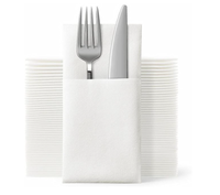 Prefold 40*40cm 55gsm Weiß mit eingebauter Tasche vor gefaltet Einweg für Dinner Party Hochzeits veranstaltungen Airlaid Servietten papier