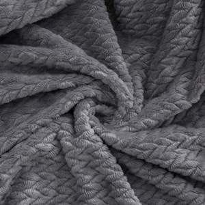 Couverture de lit en flanelle grise clair, en microfibre, tricotée, super douce, extra chaude, 300 g/m², 50 x 60 pouces - Product Image 2