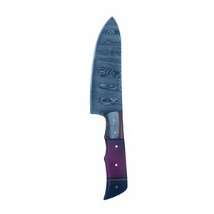 Couteau de chef japonais artisanal écologique de marque personnalisée, couteau Santoku en acier inoxydable de 8 pouces, manche en bois 356 - Product Image 1