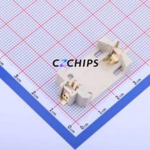 BS-24-B4AA016 Button & Strip Battery Connector SMD Connector Battery Holder CR2450 Phosphor Bronze Gold - Product Image 1