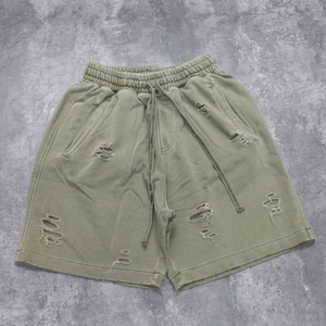 Shorts cargo en coton pour homme, broderie personnalisée, couleur unie, taille mi-haute, cordon de serrage, décontractés, respirants - Product Image 2
