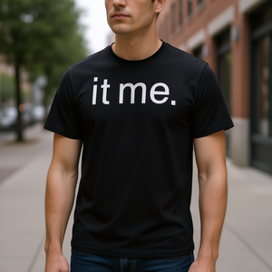 Camiseta It Me negra de manga corta unisex, camiseta promocional - Product Image 3