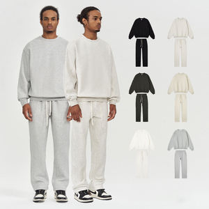 Wholesale 380 GSM 100% Cotton French Terry Acid Wash Hoodie <b>Set</b> Sweatpants Heavyweight Unisex Factory Manufacturer Men Tracksuit - Product Image 3