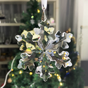 Sparkly Christmas Ornaments Crystal Snowflake Star Glass Ornaments for Christmas <b>Tree</b> Christmas Ornaments - Product Image 3