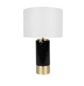 White Resin Ceramic Tube New Table Lamp <b>Desk</b> Lamp <b>with</b> Drum Lampshade for Hotel Home Lobby Decor Interior Homeware - Product Image 6