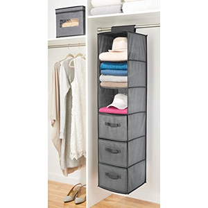 Organisateur de placard suspendu moderne à 6 étagères en tissu non tissé, pliable et extensible, mobilier de maison économique pour salon - Product Image 5