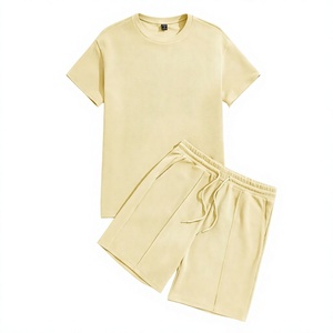 Conjunto de Camiseta y Pantalones Cortos de Punto de Spandex/Poliéster Rosa, Color Sólido, Ropa Casual para Niños - Product Image 3