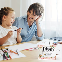 Plaque de puzzle en acrylique en forme de fleur - Cadeau idéal pour maman de la part de sa fille ou de son fils, parfait pour les anniversaires, Noël