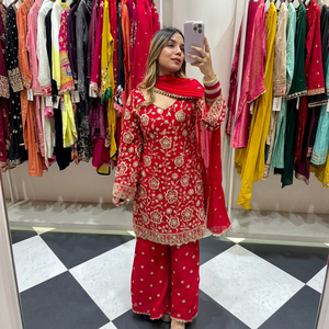 Indian Boutique Designer Georgette Traditional Suit Dupatta <b>Wedding</b> Engagement Women Dress Ethnic Bridal Party Wear Exclusive - Product Image 1