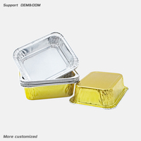 Moule de cuisson rectangulaire en aluminium doré de 300 ml, jetable, pour desserts, gâteaux et puddings, résistant au four, avec logo personnalisé, vente en gros