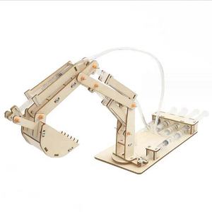 Assemblage Houten Graafmachine Model Diy Geassembleerd Hydraulische Digger Auto Student Science Handgemaakte Speelgoed Educatief Experiment Kit Set - Product Image 1