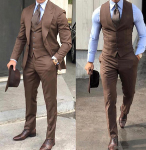 Elegant Wedding <strong>Tuxedos</strong> Suits Slim Fit Bridegroom for Men 3 Pieces Groomsmen Suit Male <strong>Cheap</strong> Formal Business Jacket Vest Pants - Product Image 4