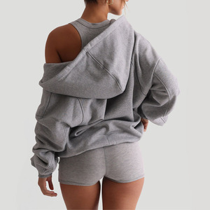 <span class=keywords><strong>Sweat</strong></span>-shirt à <span class=keywords><strong>capuche</strong></span> pour <span class=keywords><strong>femme</strong></span>, best-seller, 100% coton, 420 GSM, en molleton français doux, coupe ample, fermeture éclair, sur mesure, grandes tailles - Product Image 6