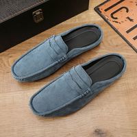Mocassins Homme à Bout Rond, Demi-Chaussures Respirantes Sans Talon, à Enfiler, Semelle Extérieure en Caoutchouc, Mocassins d'Été pour Homme