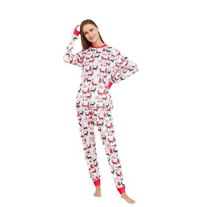 Pijamas de Natal para Adultos com Estampa Completa de Rena, Cintura Elástica, Malha Respirável e Macia, Conjunto de 2 Peças para Dormir - Product Image 5