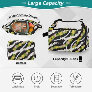 Customized Hawaii Print Durable Waterproof Kids Lunch <b>Box</b> Insulated Soft Bag <b>Cooler</b> School Portable Lunch Bag - Product Image 5